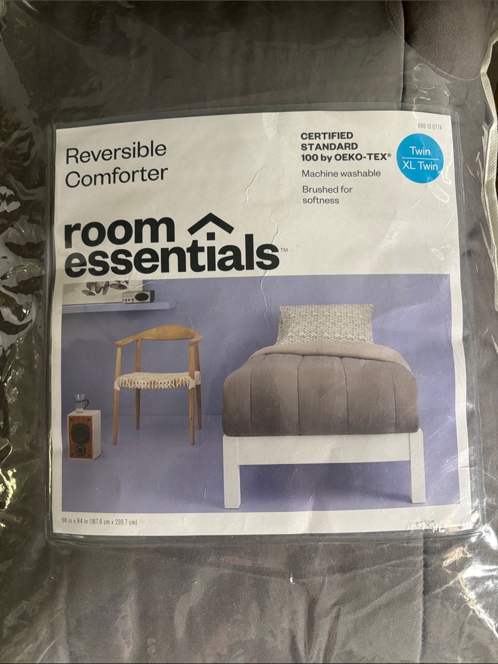 Room Essentials Reversible Comforter in Gray